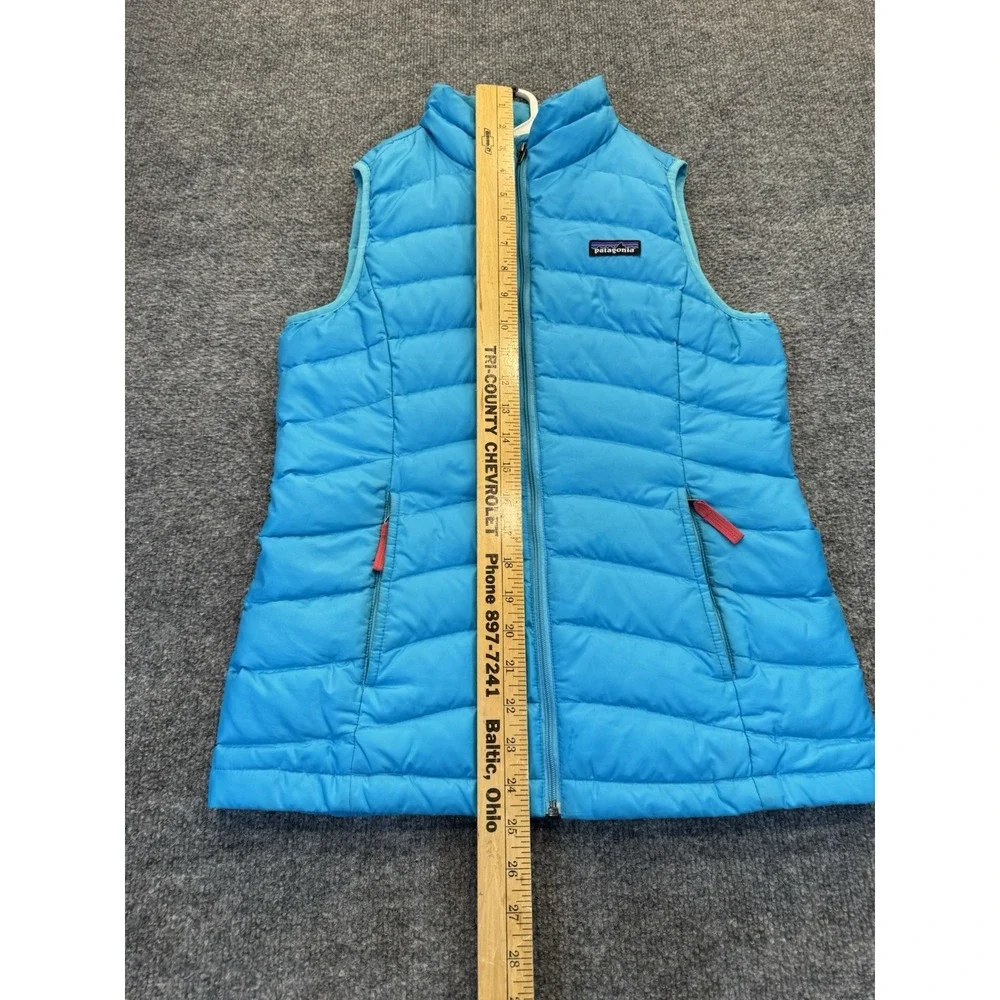 Patagonia Girls Size Large 12 Down Vest Blue Puffer Full Zip